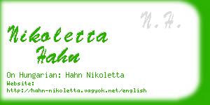 nikoletta hahn business card